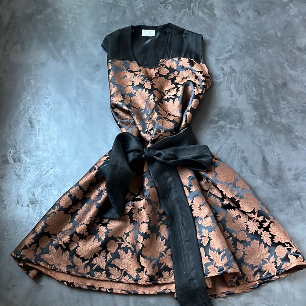 NWT Gorgeous Brocade High Low Obi Dress